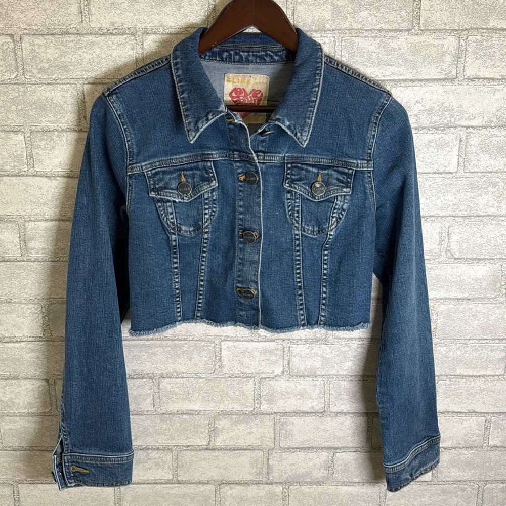 SLINK Western Style Denim Jean Jacket cropped Size XS
